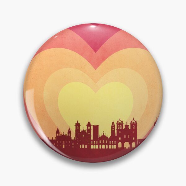 Item preview, Braga Portugal Skyline Hearts Red Yellow designed and sold by ArtPrints.