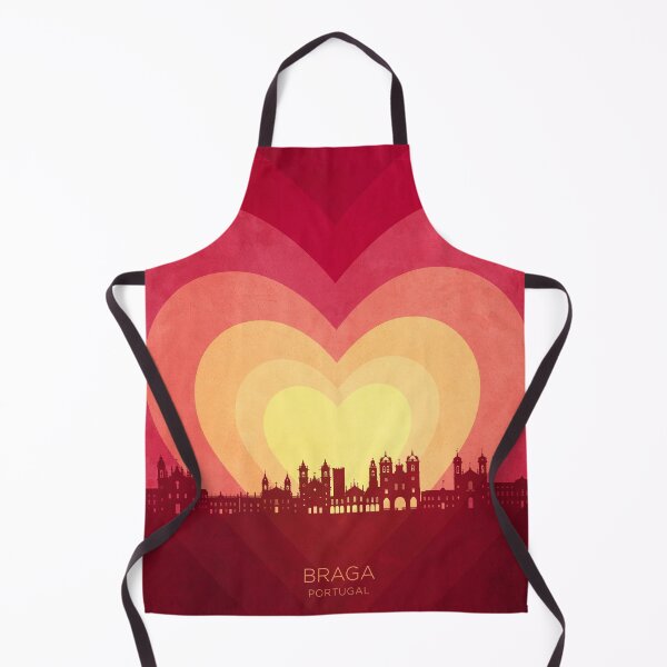 Item preview, Braga Portugal Skyline Hearts Red Yellow designed and sold by ArtPrints.