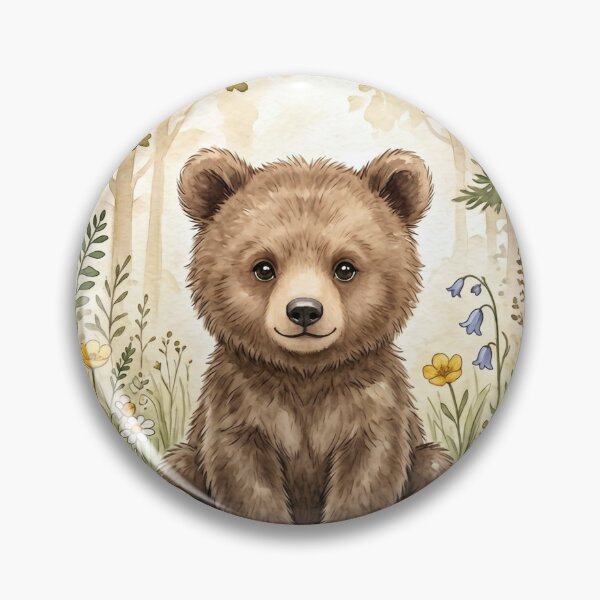 Item preview, Cute Watercolor Baby Bear Cub – Woodland Nursery Wall Art, Soft Forest Animal Illustration, Neutral Baby Room Decor designed and sold by Wildflower Mama Designs.