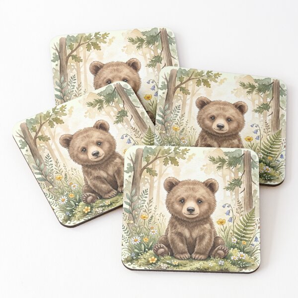 Item preview, Cute Watercolor Baby Bear Cub – Woodland Nursery Wall Art, Soft Forest Animal Illustration, Neutral Baby Room Decor designed and sold by Wildflower Mama Designs.