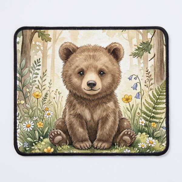 Item preview, Cute Watercolor Baby Bear Cub – Woodland Nursery Wall Art, Soft Forest Animal Illustration, Neutral Baby Room Decor designed and sold by Wildflower Mama Designs.