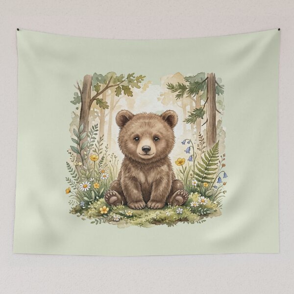 Item preview, Cute Watercolor Baby Bear Cub – Woodland Nursery Wall Art, Soft Forest Animal Illustration, Neutral Baby Room Decor designed and sold by Wildflower Mama Designs.