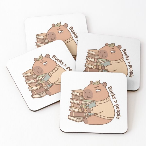 Item preview, Books Over People Capybara – Cute Reader Animal Illustration designed and sold by Biwbiwty.