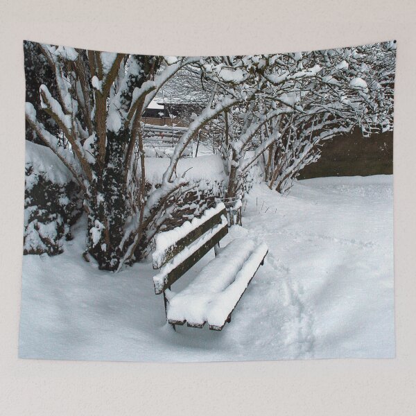 Item preview, snowy bench designed and sold by Murph's Images.