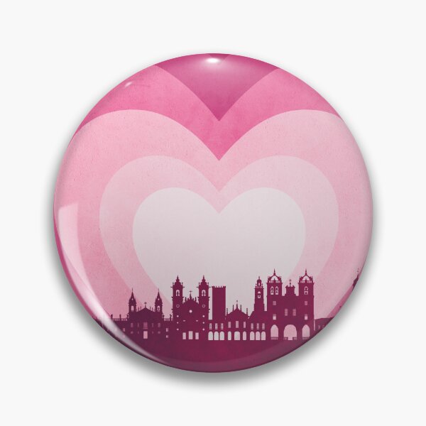 Item preview, Braga Portugal Skyline Hearts Pink designed and sold by ArtPrints.