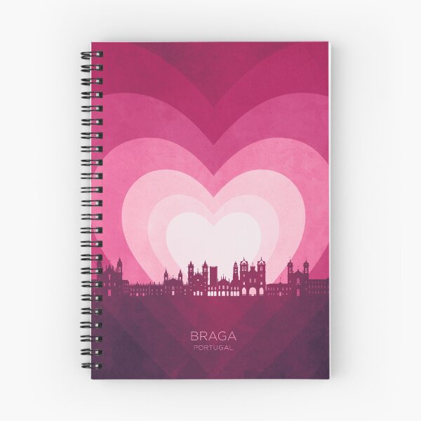Item preview, Braga Portugal Skyline Hearts Pink designed and sold by ArtPrints.