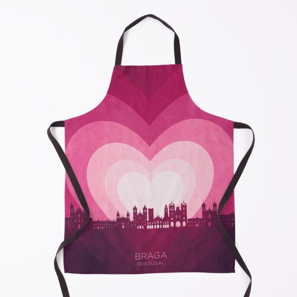 Item preview, Braga Portugal Skyline Hearts Pink designed and sold by ArtPrints.