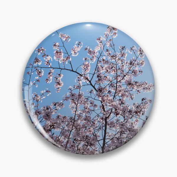 Item preview, Happy Spring Sunshine with Sakura Cherry Treetop Blossoming Against Blue Sky designed and sold by Georgia Mizuleva.
