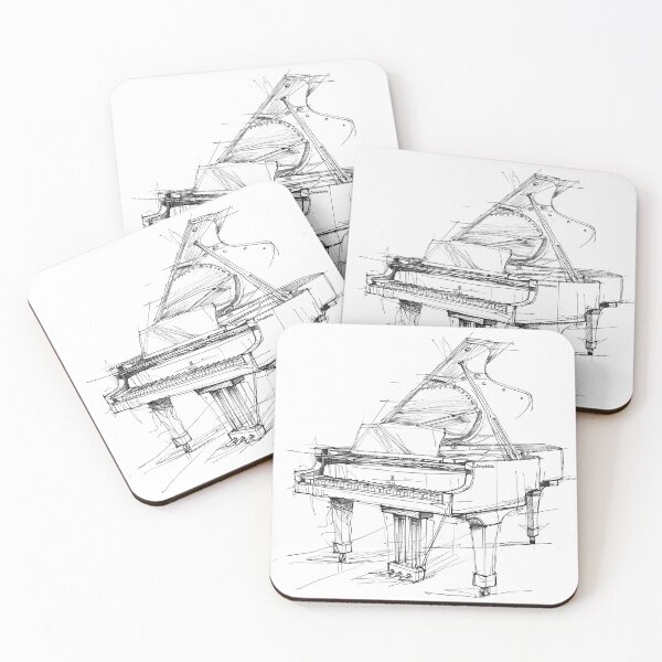 Item preview, Grand Piano Artistic Sketch Classical Music Instrument Line Art designed and sold by DesignArtist.ia.