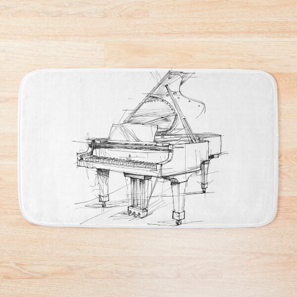 Item preview, Grand Piano Artistic Sketch Classical Music Instrument Line Art designed and sold by DesignArtist.ia.