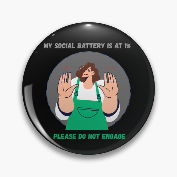 Item preview, Social Battery 1% Stop Sign  designed and sold by ContigoART.