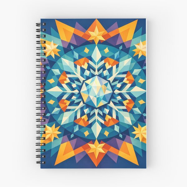 Item preview, Geometric Snowflake Mandala in Teal and Gold designed and sold by InkSmithery.