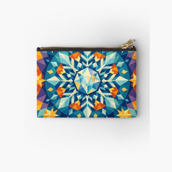 Item preview, Geometric Snowflake Mandala in Teal and Gold designed and sold by InkSmithery.