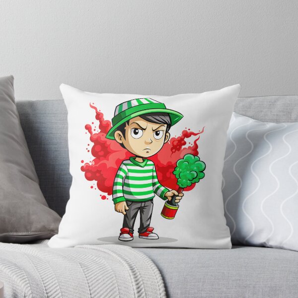 Item preview, Angry Street Artist Boy with Smoke Bomb designed and sold by ArhaanFashions.