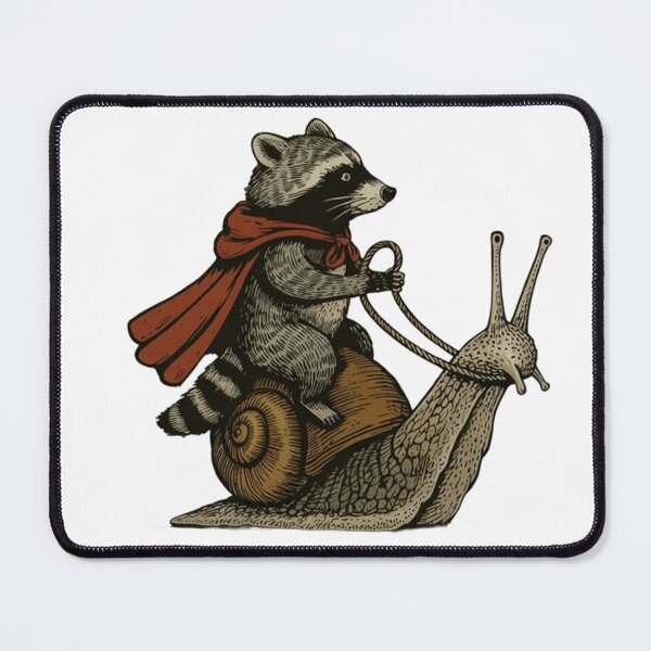 Item preview, Raccoon Knight Riding a Giant Snail designed and sold by JossDesign15.