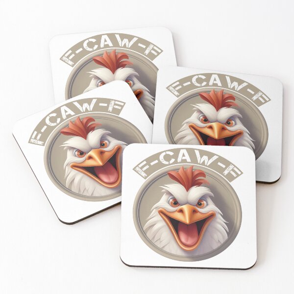 Item preview, Crazy Chicken F-CAW-F Mad Rooster Cartoon Mascot Design designed and sold by DesignArtist.ia.
