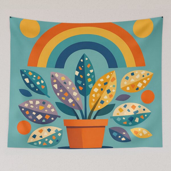 Item preview, Terrazzo Potted Plant with Rainbow designed and sold by InkSmithery.