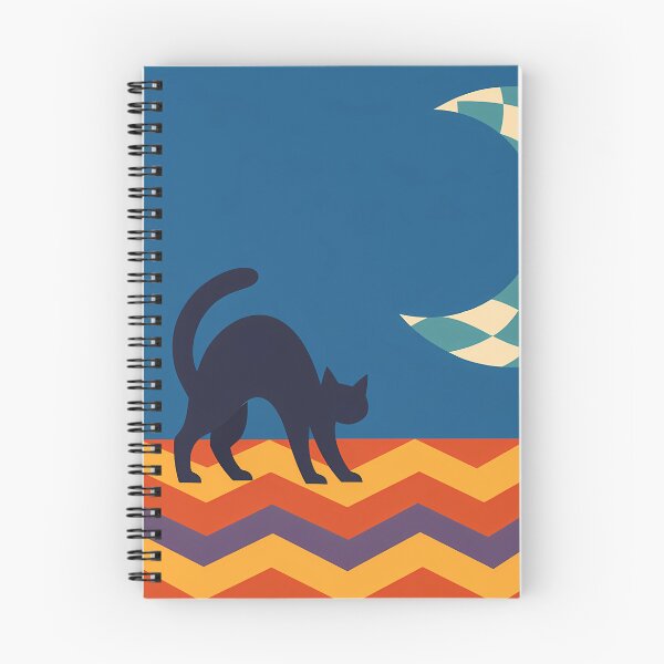 Item preview, Black Cat Under Checkered Crescent Moon designed and sold by InkSmithery.