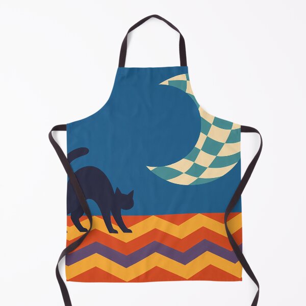 Item preview, Black Cat Under Checkered Crescent Moon designed and sold by InkSmithery.