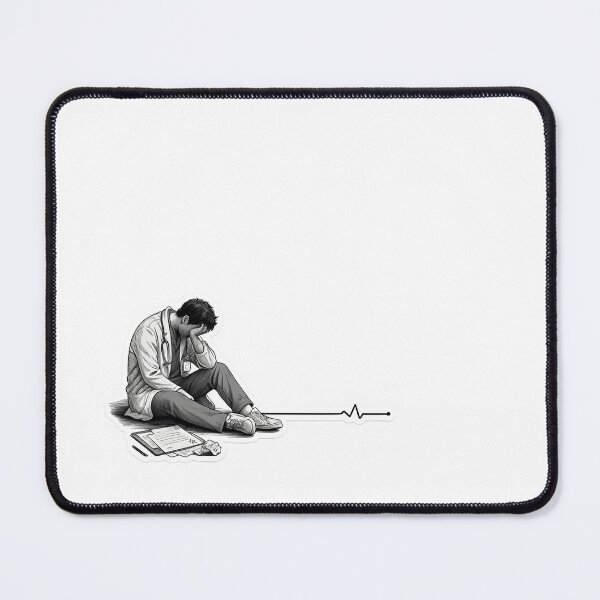 Item preview, Burnt Out Doctor Sticker | Medical Fatigue Illustration | Healthcare Worker Mental Health Art designed and sold by Medico Design .