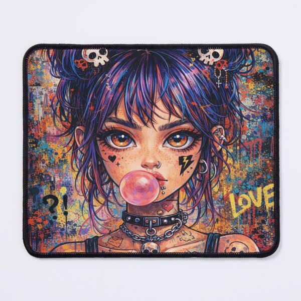 Item preview, Punk Rock Graffiti Girl - Colorful Grunge Anime Street Art designed and sold by myforestfog.