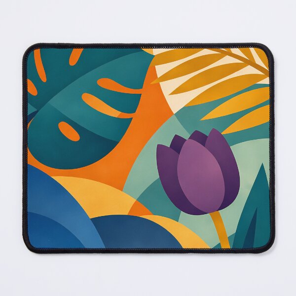 Item preview, Bold Tropical Botanical Shapes with Purple Bloom designed and sold by InkSmithery.
