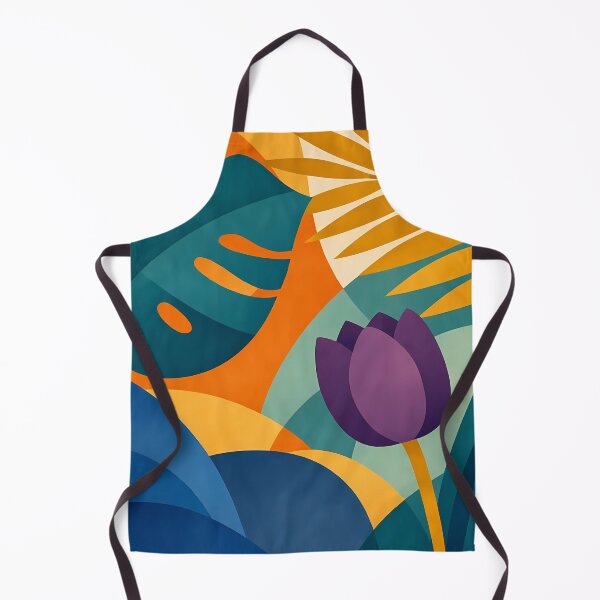 Item preview, Bold Tropical Botanical Shapes with Purple Bloom designed and sold by InkSmithery.