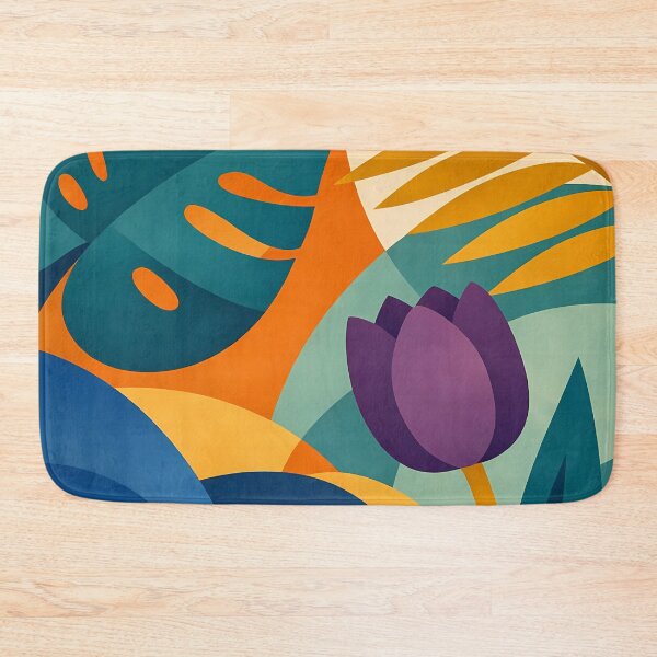 Item preview, Bold Tropical Botanical Shapes with Purple Bloom designed and sold by InkSmithery.