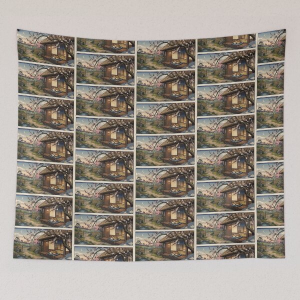 Item preview, Sleeping Tabby Under Crescent Moon designed and sold by AURA_REDBUBBLEstore.