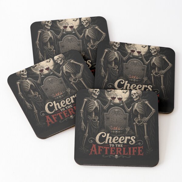 Item preview, Cheers to the Afterlife Gothic Skeleton Halloween Wine Design designed and sold by MotylekAnia.