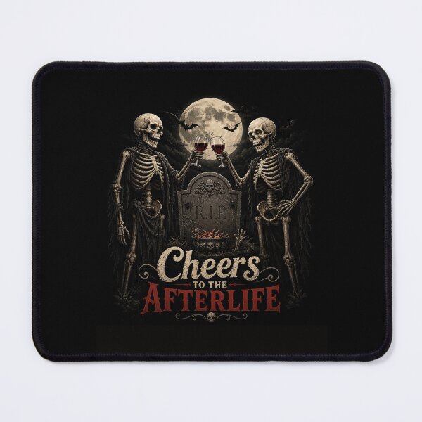 Item preview, Cheers to the Afterlife Gothic Skeleton Halloween Wine Design designed and sold by MotylekAnia.
