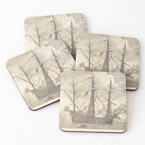 Item preview, Three-Master Ship Anchored | Nautical Art designed and sold by GammaRay.