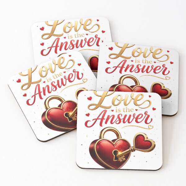 Item preview, Love Is The Answer – Heart Quote Design For Couples designed and sold by JagrDesigns.