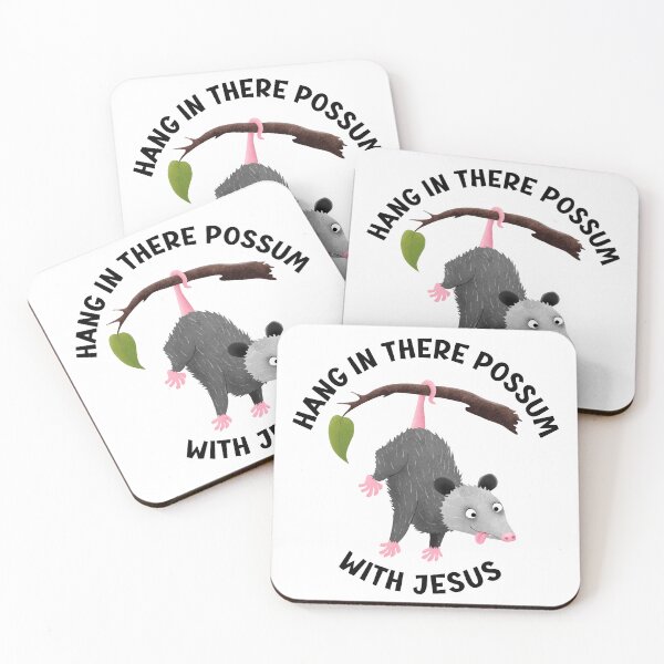 Item preview, Cute possum hang in there with Jesus Christian encouragement designed and sold by FrogFactory.