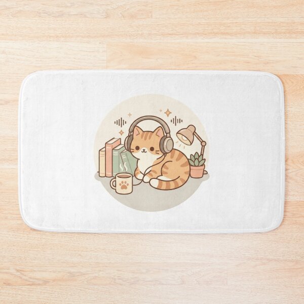 Item preview, Cozy Lofi Cat Listening to Music designed and sold by JeevanStickers.