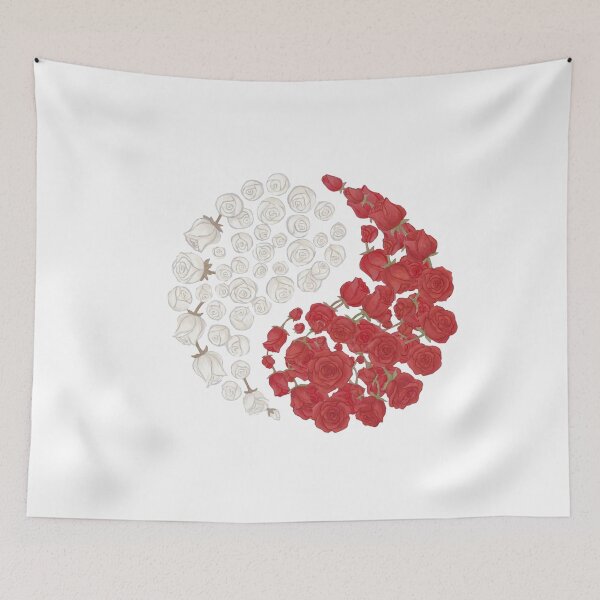 Item preview, Roses Floral Yin Yang Shirt, Cute flower Graphic designed and sold by Lunevalleyart.