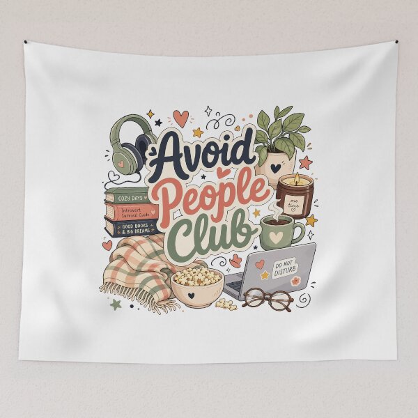 Item preview, Avoid People Club Introvert Humor Cozy designed and sold by HandicraftArt.