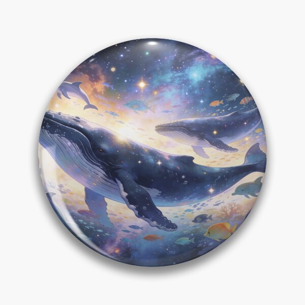 Item preview, Whales & Sea Life in the Cosmos, Lively Cosmic Ocean Wall Art Print designed and sold by BlareBlare.