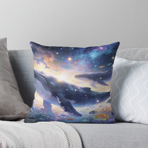 Item preview, Whales & Sea Life in the Cosmos, Lively Cosmic Ocean Wall Art Print designed and sold by BlareBlare.