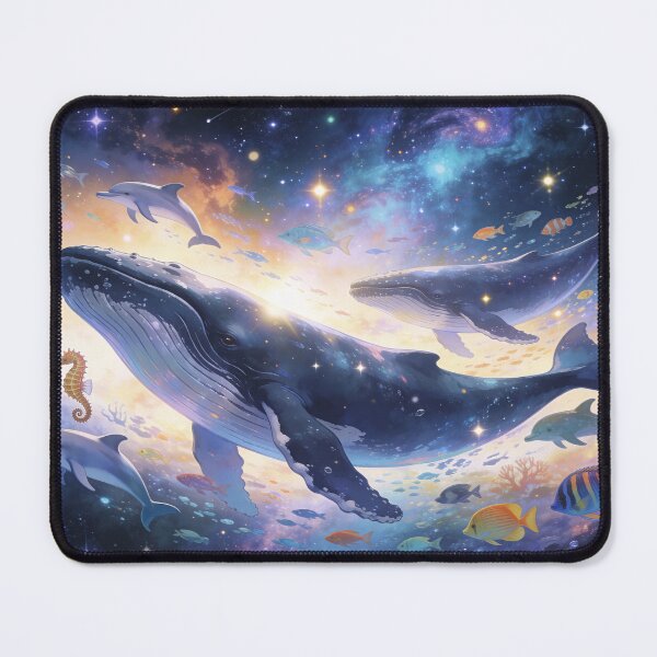 Item preview, Whales & Sea Life in the Cosmos, Lively Cosmic Ocean Wall Art Print designed and sold by BlareBlare.