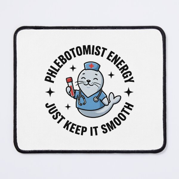 Item preview, Funny Cute Seal Phlebotomist Nurse Energy Just Keep It Smooth Medical Lab Week Gift designed and sold by ClinicalHubs.