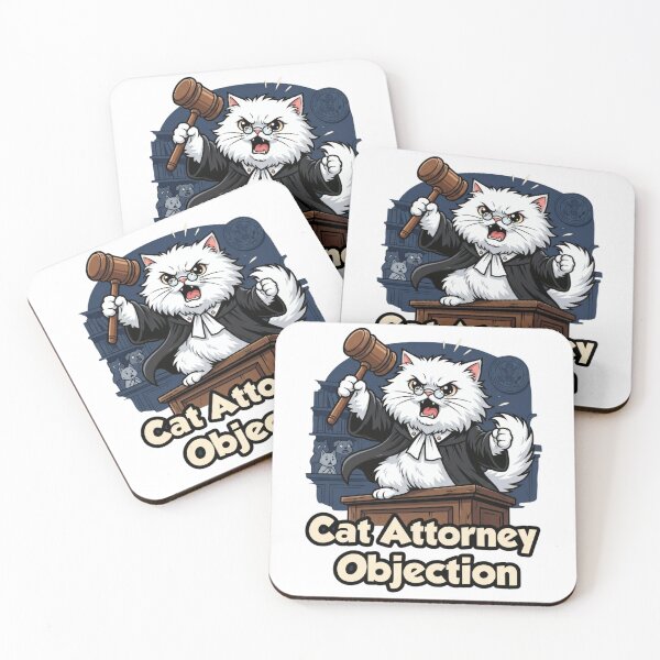 Item preview, An angry kawaii lawyer cat raises an objection in the case. designed and sold by Wennity.