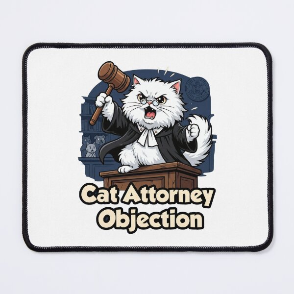 Item preview, An angry kawaii lawyer cat raises an objection in the case. designed and sold by Wennity.