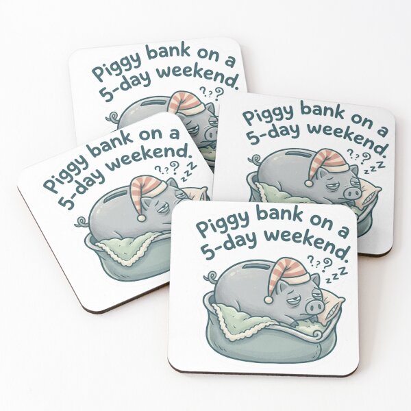 Item preview, Piggy Bank On A 5 Day Weekend Funny Pig designed and sold by JeevanStickers.