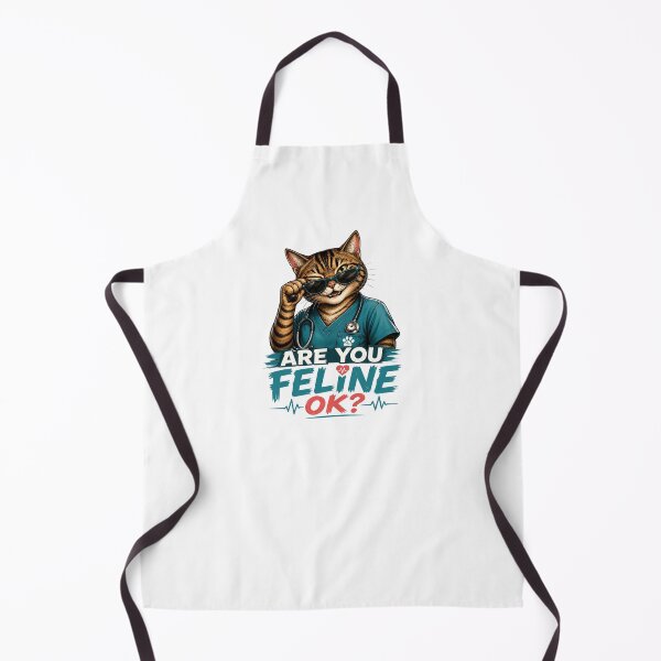 Item preview, Are You Feline OK? Funny Retro Nurse Doctor Cat Shirt designed and sold by Wild Pixel Studio.