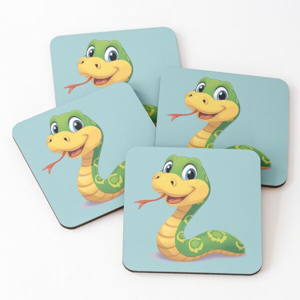 Item preview, Smiling green snake, cartoon style designed and sold by Art70shop.