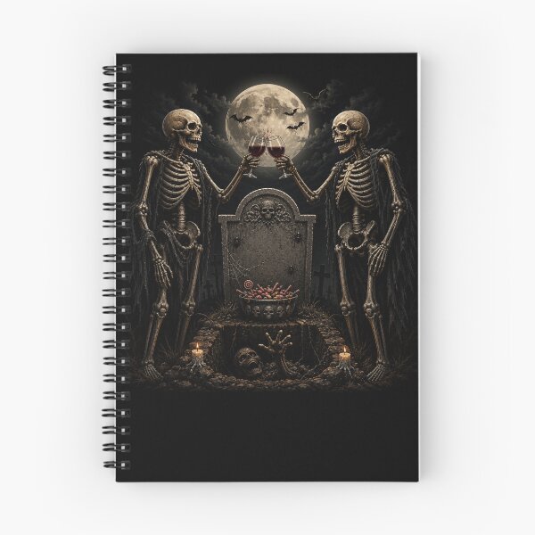 Item preview, Diseño estético gótico de cementerio con temática de esqueletos y vino para Halloween. designed and sold by MotylekAnia.