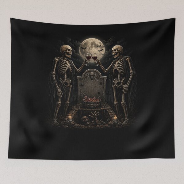 Item preview, Gothic Skeleton Wine Halloween Graveyard  Aesthetic Design designed and sold by MotylekAnia.