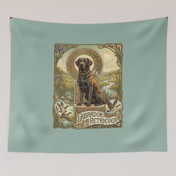 Item preview, Labrador Retriever Art Nouveau Illustration designed and sold by Comfort-shirt.