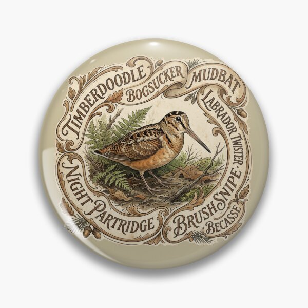 Item preview, American Woodcock - Vintage Illustration with Nicknames designed and sold by Comfort-shirt.